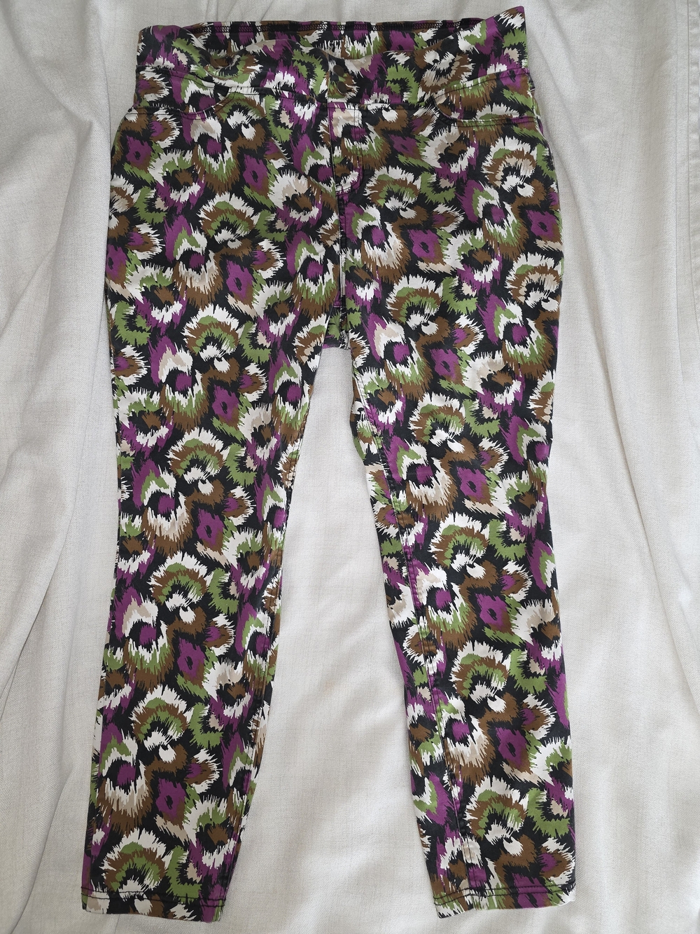 * Terra & Sky Jeggings Womens Plus Size 1x 16w-18w Skinny Mid Rise Purple Green